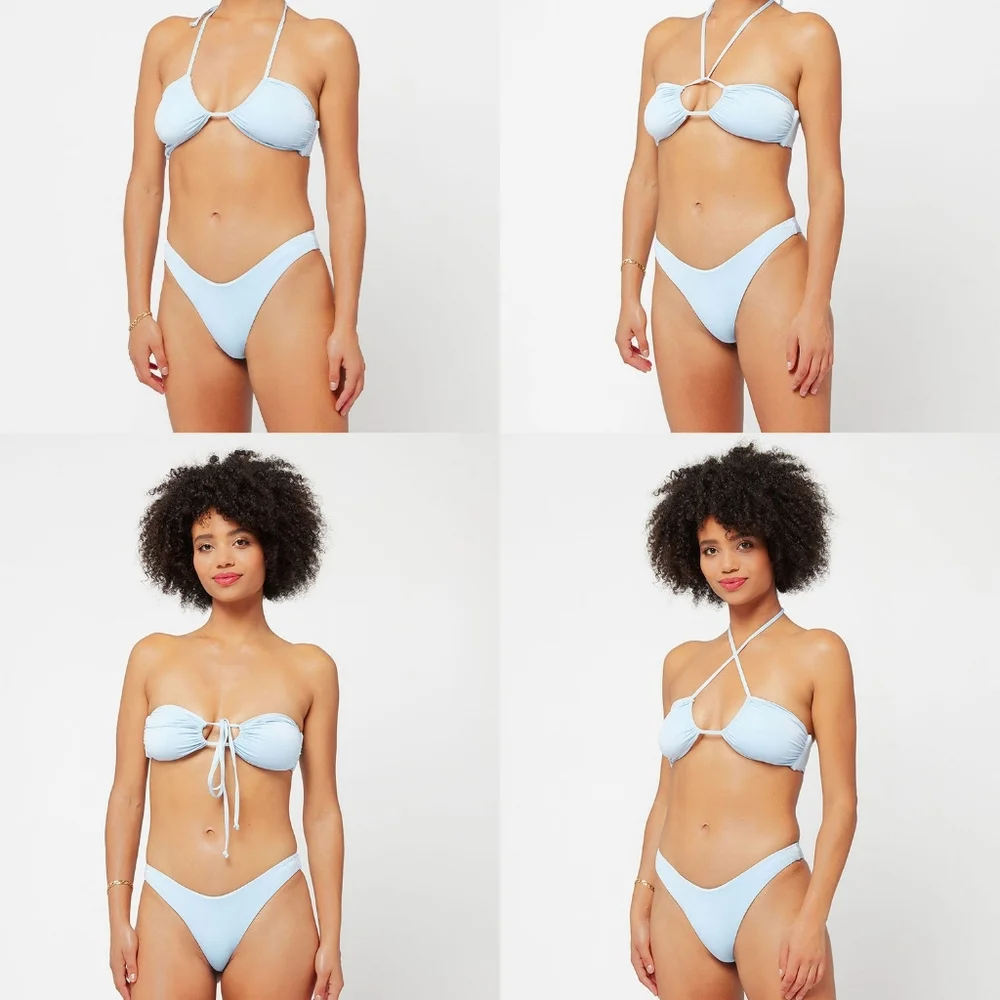 L*Space Shimmer Dawn Amal Bikini Set Bone Cream